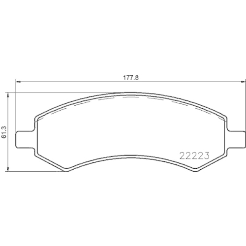 Bremsbelagsatz Scheibenbremse Hella Pagid 8DB 355 023-331 für Chrysler Dodge