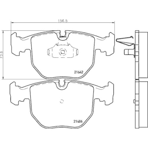 Bremsbelagsatz Scheibenbremse Hella Pagid 8DB 355 008-281 für Bmw Vorderachse