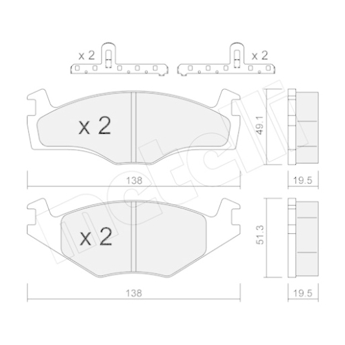 Bremsbelagsatz Scheibenbremse Metelli 22-0045-1K für Seat VW Vorderachse