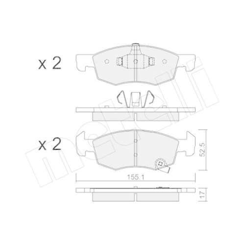 Bremsbelagsatz Scheibenbremse Metelli 22-1034-0 für Opel Vauxhall Vorderachse