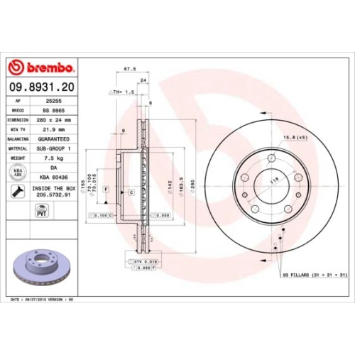 2X Brembo Bremsscheibe Vorderachse Prime Line für Citroën Fiat Peugeot