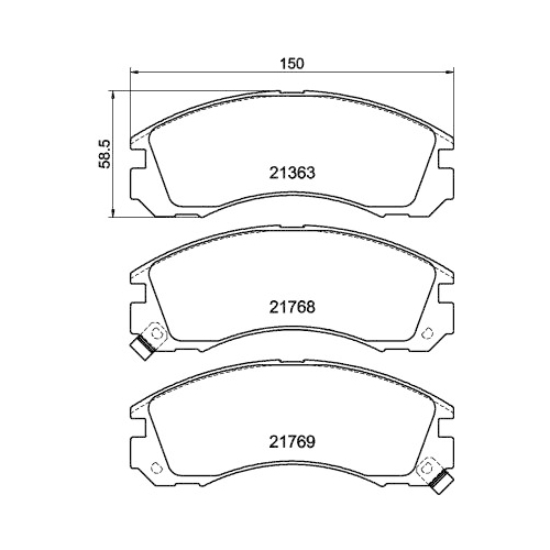 Bremsbelagsatz Scheibenbremse Hella Pagid 8DB 355 016-531 für Dodge Mitsubishi