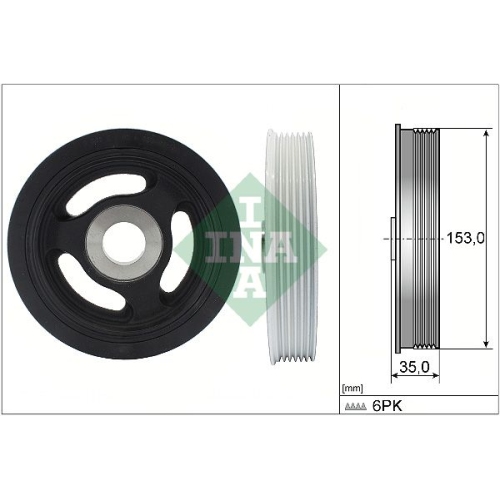 Riemenscheibe Kurbelwelle Ina 544 0104 10 für Bmw Citroën Fiat Ford Mazda Opel