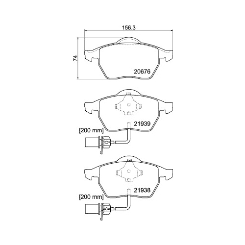 Bremsbelagsatz Scheibenbremse Hella Pagid 8DB 355 008-411 für Audi Seat Skoda VW