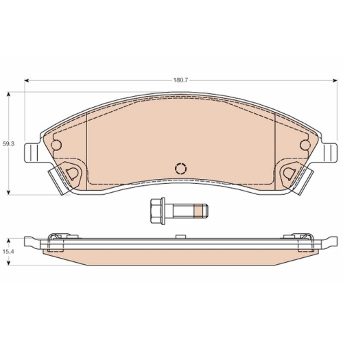 Bremsbelagsatz Scheibenbremse Trw GDB4451 für Cadillac Vorderachse