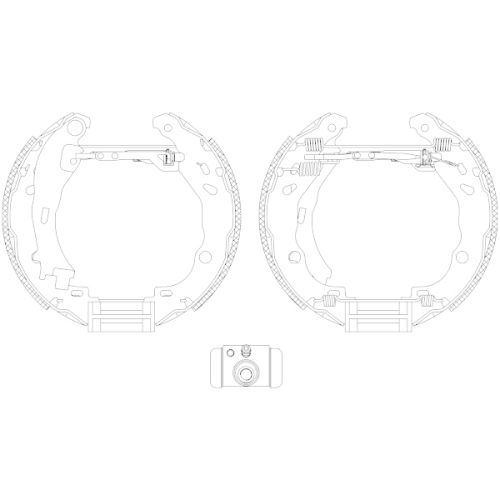 Bremsbackensatz Hella Pagid 8DB 355 005-111 Shoe Kit Pro für Citroën Fiat