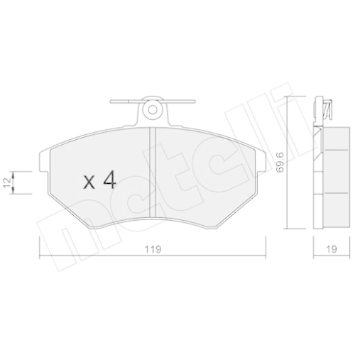 Bremsbelagsatz Scheibenbremse Metelli 22-0050-2 für Seat VW Chery Vorderachse