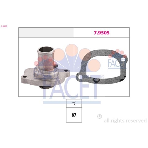 Thermostat Kühlmittel Facet 7.8187 Made In Italy - Oe Equivalent für Fiat Lancia