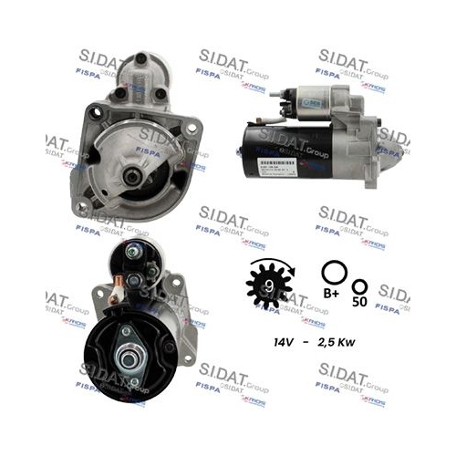 Starter Sidat S12BH0003 für Alfa Romeo Citroën Daf Fiat Lancia Peugeot