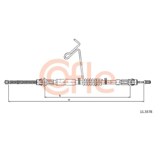 Seilzug Feststellbremse Cofle 11.5578 für Ford Hinten Rechts