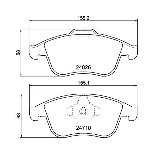 Bremsbelagsatz Scheibenbremse Hella Pagid 8DB 355 014-591 für Renault Samsung