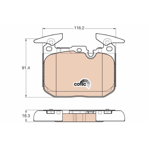 Bremsbelagsatz Scheibenbremse Trw GDB1943 Cotec für Bmw Vorderachse