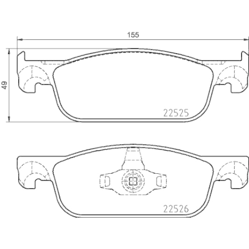 Bremsbelagsatz Scheibenbremse Hella Pagid 8DB 355 025-471 für Renault Dacia