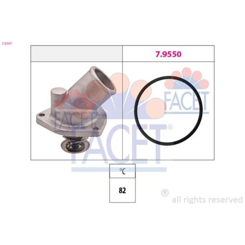 Thermostat Kühlmittel Facet 7.8197 Made In Italy - Oe Equivalent für Opel Holden