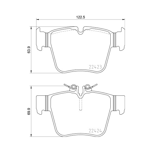 Bremsbelagsatz Scheibenbremse Hella Pagid 8DB 355 024-991 für Mercedes Benz