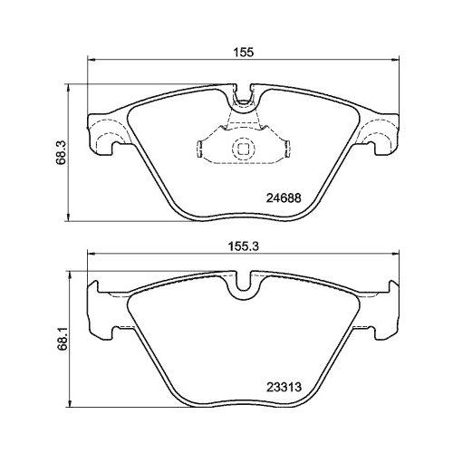 Bremsbelagsatz Scheibenbremse Hella Pagid 8DB 355 015-261 für Bmw Vorderachse