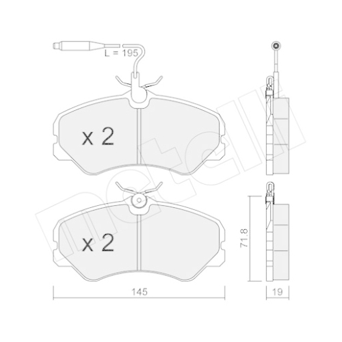 Bremsbelagsatz Scheibenbremse Metelli 22-0058-1 für Citroën Fiat Peugeot