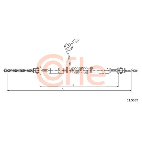 Seilzug Feststellbremse Cofle 11.5668 für Ford Hinten Rechts