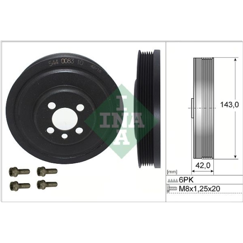 Riemenscheibensatz Kurbelwelle Schaeffler Ina 544 0083 20 für Audi Ford Seat VW