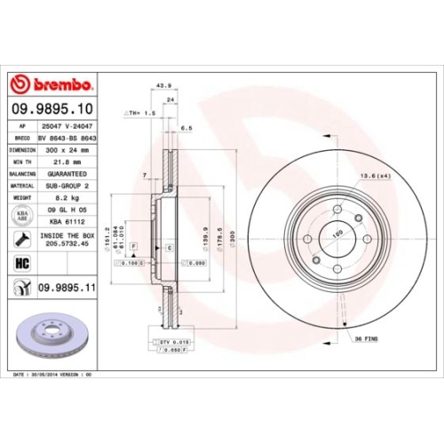 2X Brembo Bremsscheibe Prime Line - Uv Coated für Renault Fengxing