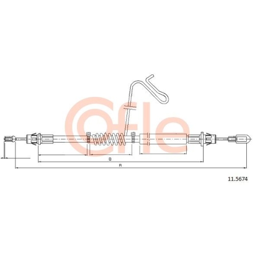 Seilzug Feststellbremse Cofle 11.5674 für Ford Hinten Rechts