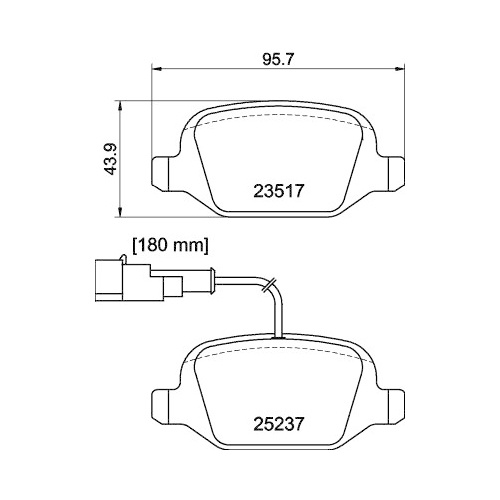 Bremsbelagsatz Scheibenbremse Hella Pagid 8DB 355 019-961 für Alfa Romeo Fiat