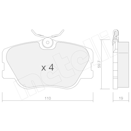 Bremsbelagsatz Scheibenbremse Metelli 22-0061-0 für Mercedes Benz Mercedes Benz