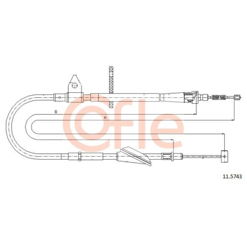 Seilzug Feststellbremse Cofle 11.5743 für Opel Suzuki Hinten Rechts
