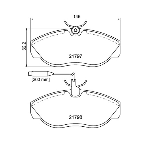 Bremsbelagsatz Scheibenbremse Hella Pagid 8DB 355 018-141 für Citroën Fiat