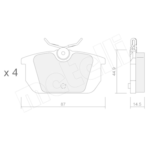 Bremsbelagsatz Scheibenbremse Metelli 22-0064-0 für Alfa Romeo Fiat Lancia