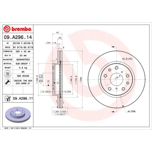 2X Brembo Bremsscheibe Vorderachse Prime Line für Fiat Nissan Suzuki