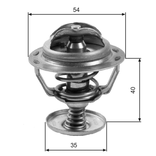 Thermostat Kühlmittel Gates TH06082G1 für Ford Ford Usa Ford Asia & Oceania