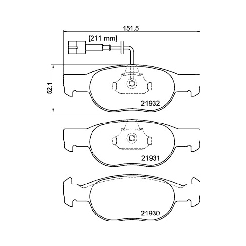 Bremsbelagsatz Scheibenbremse Hella Pagid 8DB 355 007-921 für Alfa Romeo Fiat