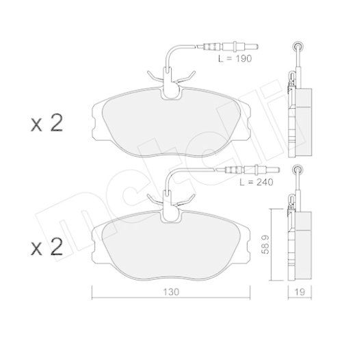 Bremsbelagsatz Scheibenbremse Metelli 22-0072-3 für Citroën Fiat Lancia Peugeot