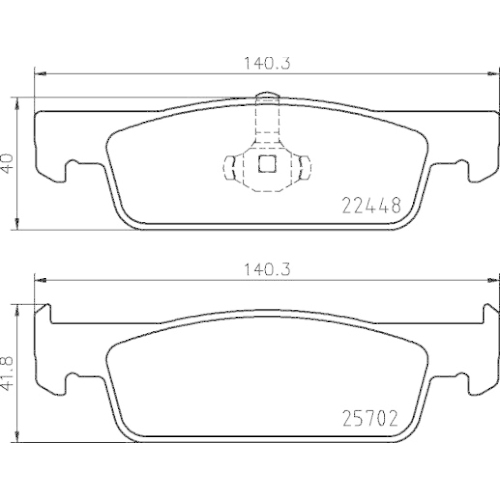 Bremsbelagsatz Scheibenbremse Hella Pagid 8DB 355 031-551 für Dacia Vorderachse