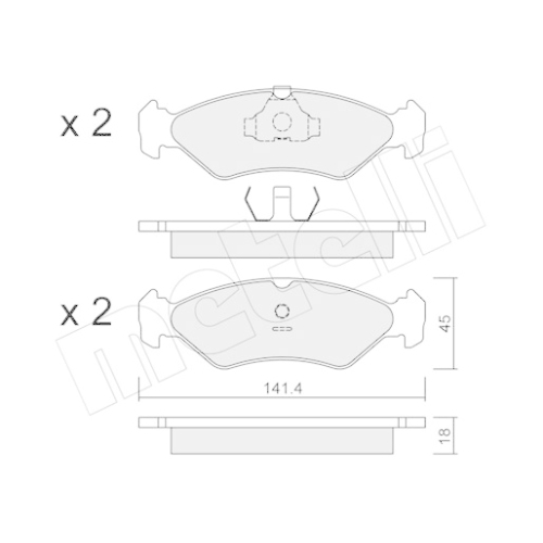 Bremsbelagsatz Scheibenbremse Metelli 22-0073-0 für Ford Vorderachse