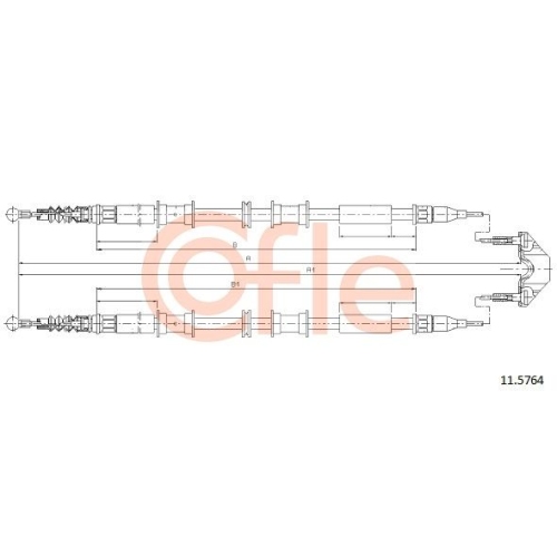 Seilzug Feststellbremse Cofle 11.5764 für Opel Hinten