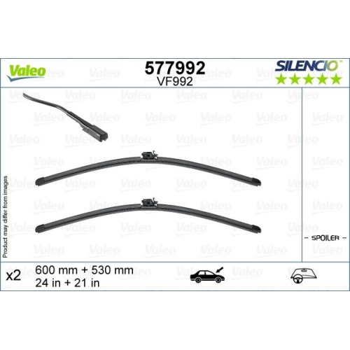 Wischblatt Valeo 577992 Silencio Flat Blade Set für Mercedes Benz Vorne