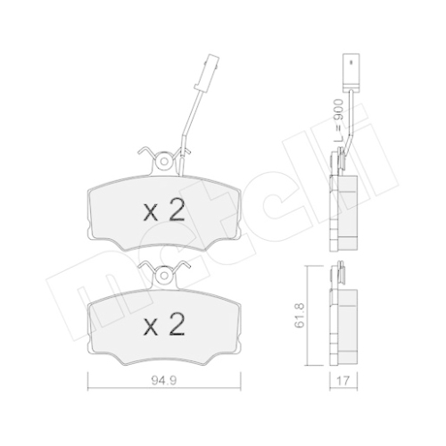 Bremsbelagsatz Scheibenbremse Metelli 22-0076-0 für Alfa Romeo Vorderachse