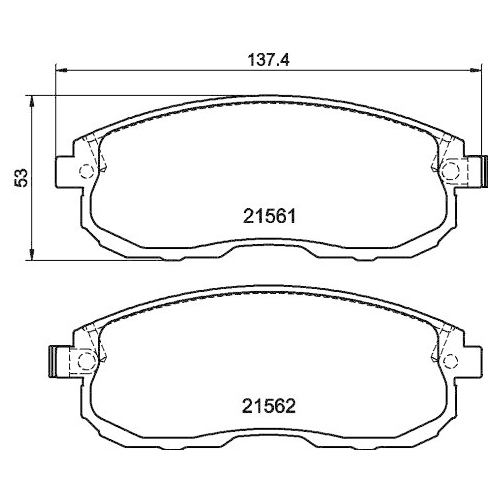 Bremsbelagsatz Scheibenbremse Hella Pagid 8DB 355 013-991 für Nissan Infiniti