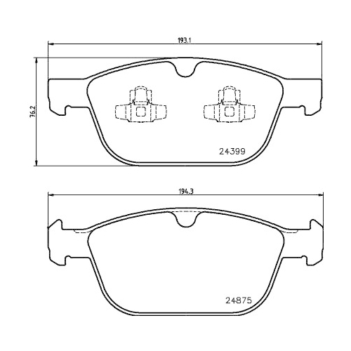 Bremsbelagsatz Scheibenbremse Hella Pagid 8DB 355 014-541 für Volvo Vorderachse