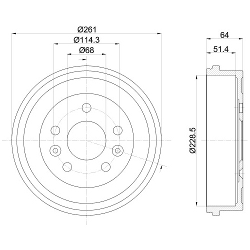 Bremstrommel Hella Pagid 8DT 355 303-151 für Dacia Hinterachse