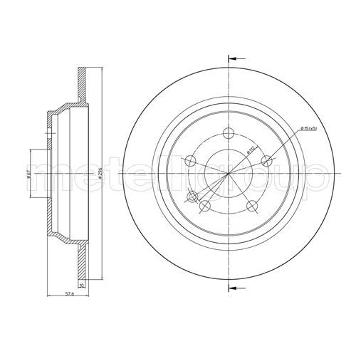 Metelli 2X Bremsscheibe Hinterachse für Mercedes Benz