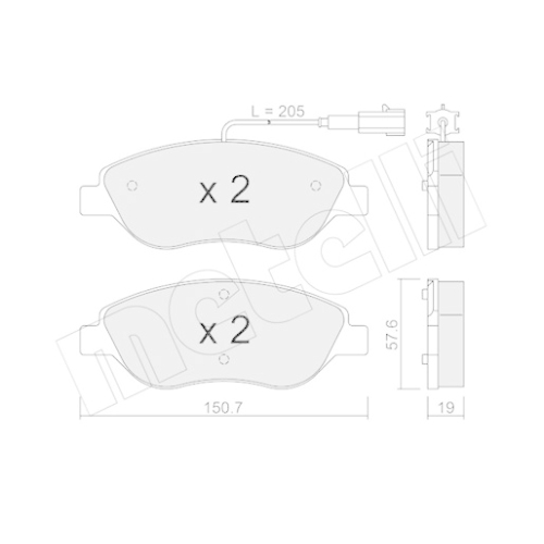 Bremsbelagsatz Scheibenbremse Metelli 22-0577-1 für Alfa Romeo Fiat Lancia