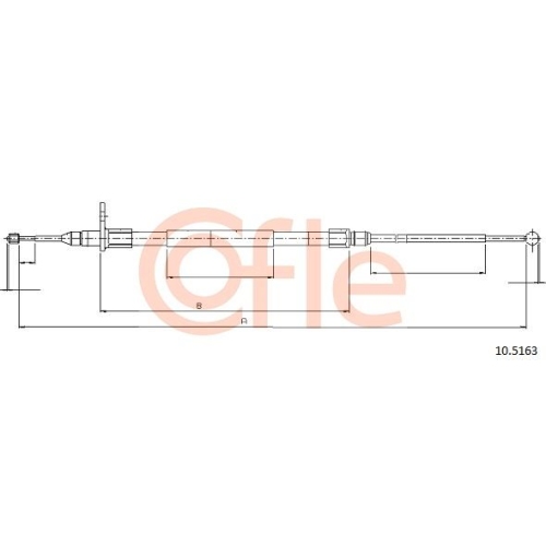 Seilzug Feststellbremse Cofle 10.5163 für Land Rover Hinten Links