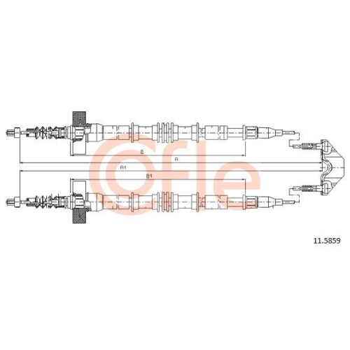 Seilzug Feststellbremse Cofle 11.5859 für Opel Hinten