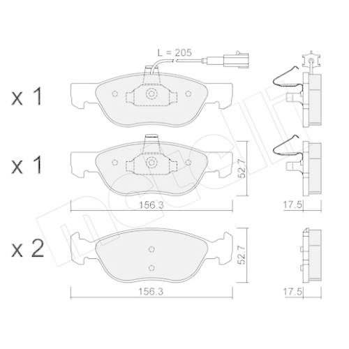 Bremsbelagsatz Scheibenbremse Metelli 22-0082-0 für Fiat Lancia Vorderachse