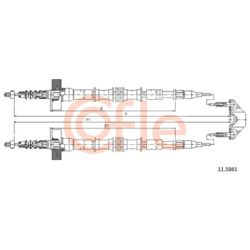 Seilzug Feststellbremse Cofle 11.5861 für Opel Hinten