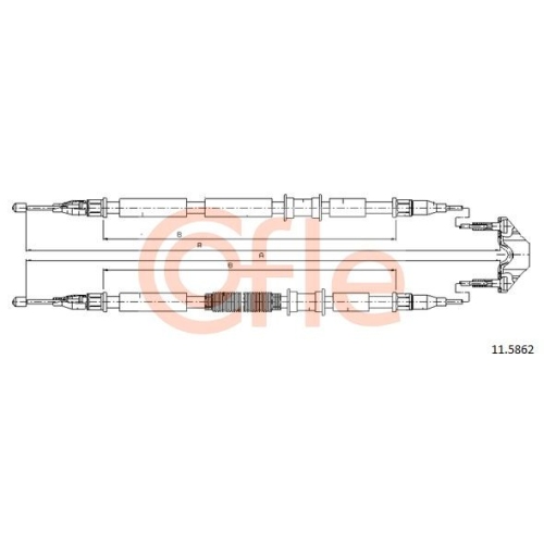 Seilzug Feststellbremse Cofle 11.5862 für Opel Hinten