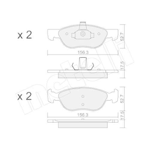 Bremsbelagsatz Scheibenbremse Metelli 22-0082-2 für Fiat Lancia Vorderachse